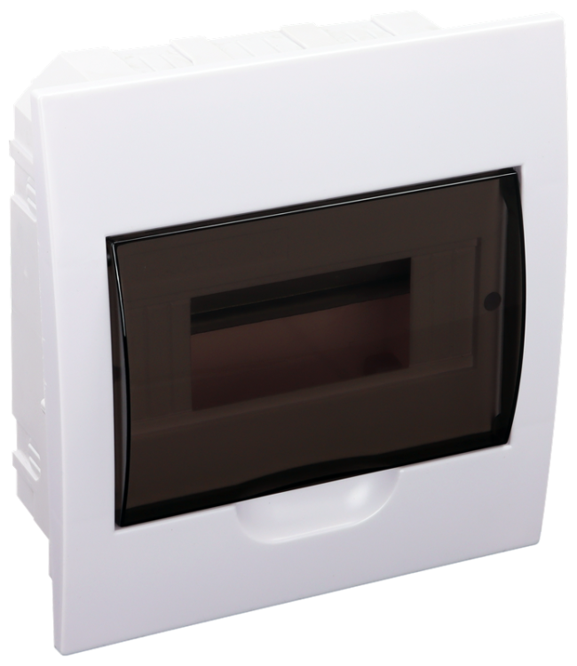 Rozdzielnica podtynkowa, dymne drzwi, szyna N/PE 1×8 modul, IP40, (H×W×D=200×186×66mm) EDS-8/1 Tracon Electric