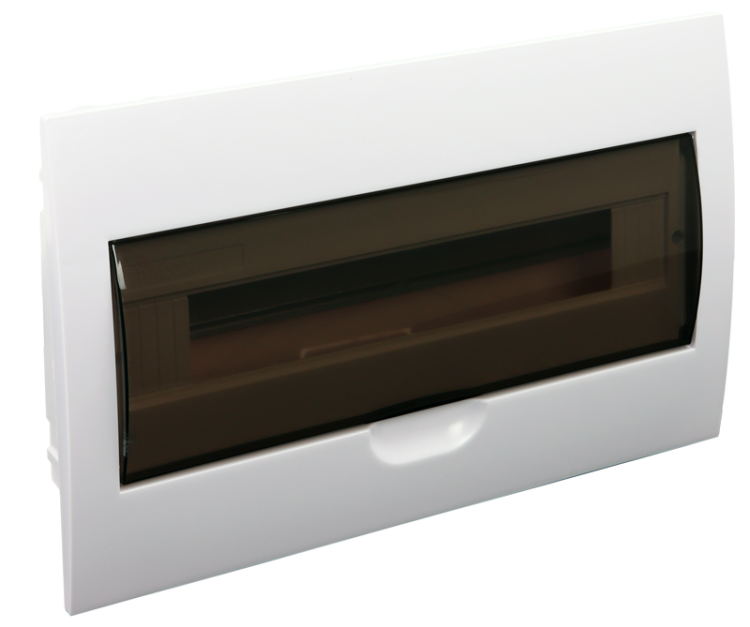 Rozdzielnica podtynkowa, dymne drzwi, szyna N/PE 1×18 modul, IP40, (H×W×D=216×363×76mm) EDS-18/1 Tracon Electric