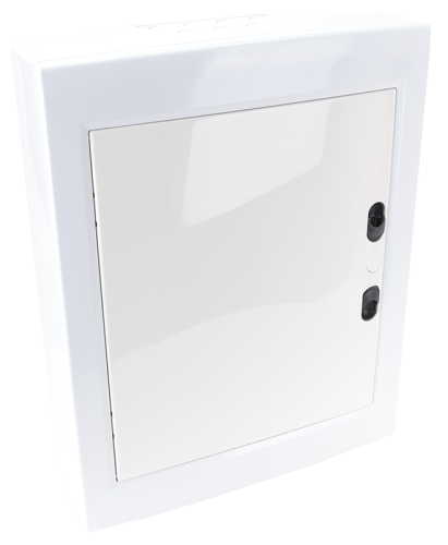 Rozdzielnica natynkowa z białymi płaskimi drzwiami, szyna N/ 2×12 (24) modul, IP40, (H×W×D=415×330×100mm) EDFKSN-12/2 Tracon Electric