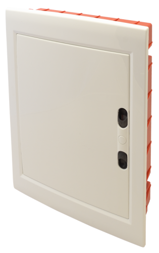 Rozdzielnica podtynkowa, białe drzwi płaskie, szyna N/PE 2×12 (24) modul, IP40, (H×W×D=395×305×85mm) EDSSN-12/2 Tracon Electric