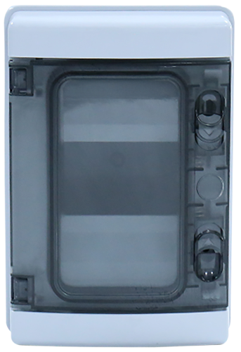 Rozdzielnica natynkowa, przeźroczyste drzwi, szyna N/PE 1×4 mod, H×W×D=210.3×142.8×99.5mm, IP65,1000 VAC, 1500 VDC EDFKIP65N41 Tracon Electric