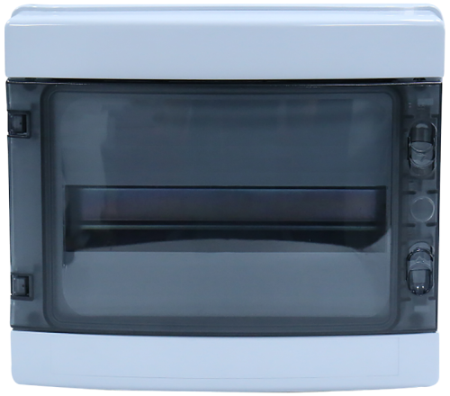 Rozdzielnica natynkowa, przeźroczyste drzwi, szyna N/PE 1×12 mod, H×W×D=259×298×140mm, IP65, 1000VAC, 1500 VDC EDFKIP65N121 Tracon Electric