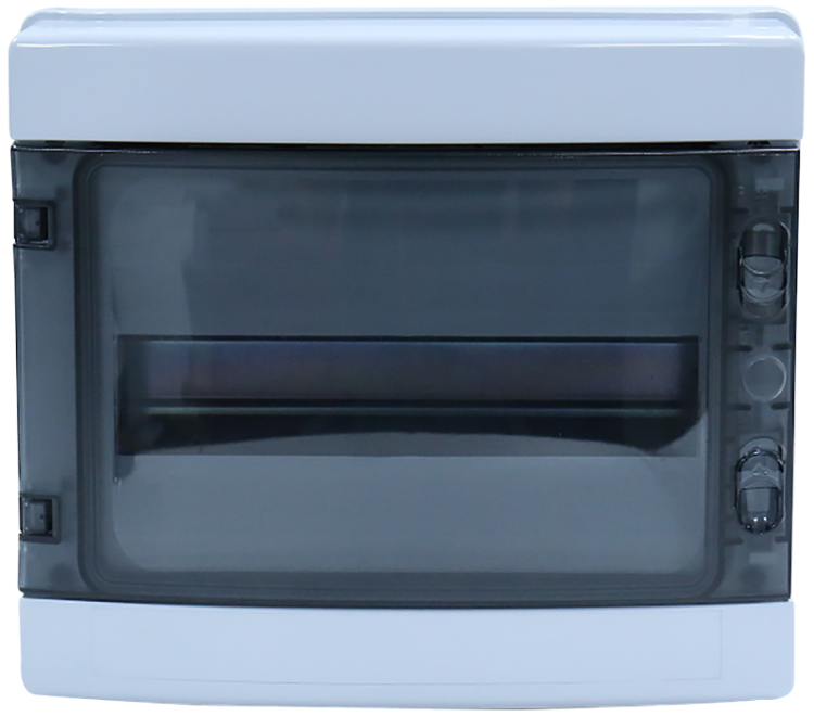 Rozdzielnica natynkowa, przeźroczyste drzwi, szyna N/PE 1×12 mod, H×W×D=259×298×140mm, IP65, 1000VAC, 1500 VDC EDFKIP65N121 Tracon Electric