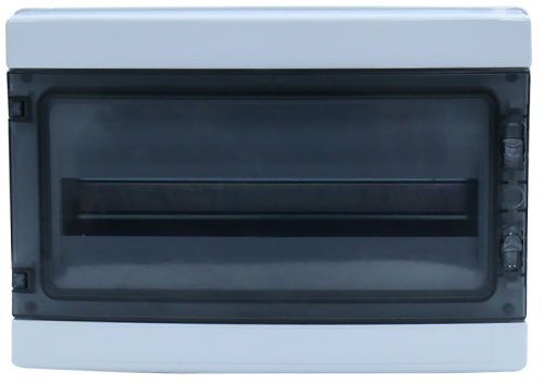 Rozdzielnica natynkowa, przeźroczyste drzwi, szyna N/PE 1×18 mod, H×W×D=286.3×411×137.8mm, IP65, 1000 VAC, 1500 VDC EDFKIP65N181 Tracon Electric