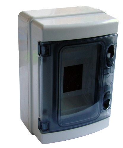 Rozdzielnica natynkowa przeźroczyste drzwi, szyna N/PE 1×4 mod, H×W×D=210×140×100mm, IP65, 660V AC, 1000 V DC EDFKIP65-4/1 Tracon Electric