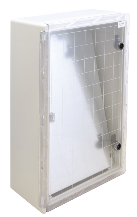 Rozdzielnica plastikowa drzwi przeźroczyste HxWxD=600x400x200mm, IP65, IK10, 1000V AC/DC, RAL7035 TME604020T Tracon Electric