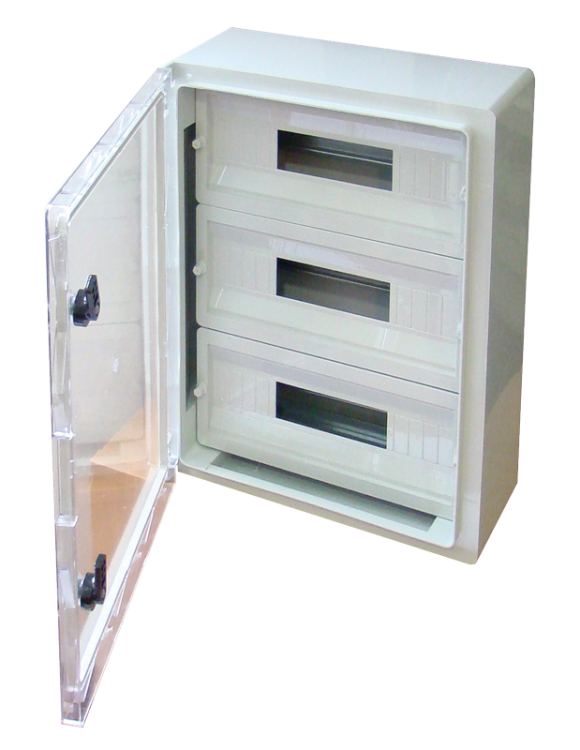 Rozdzielnica plastikowa maskowana, drzwi przeźroczyste 3x22mod, HxWxD=600x500x220mm, IP65, IK10, 1000V AC/DC TME605022MT Tracon Electric