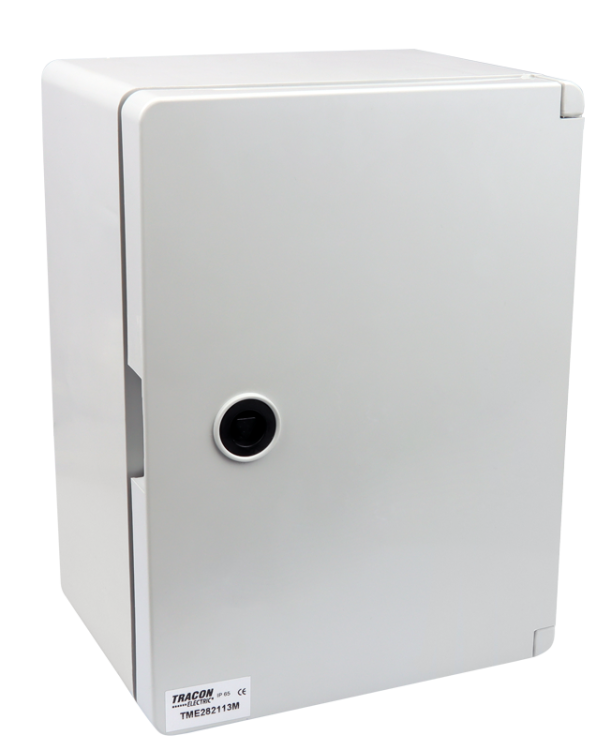 Rozdzielnica plastikowa maskowana 1x8mod, HxWxD=280x210x130mm, IP65, IK10, 1000V AC/DC TME282113M Tracon Electric