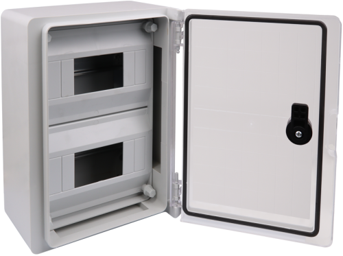 Rozdzielnica plastikowa maskowana, drzwi dymne 2x6mod, HxWxD=280x210x130mm, IP65, IK10, 1000V AC/DC TME282113MT Tracon Electric