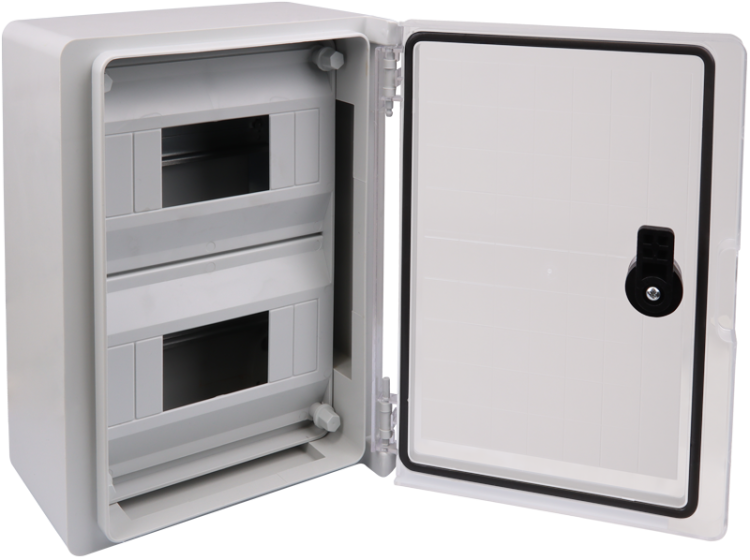 Rozdzielnica plastikowa maskowana, drzwi dymne 2x6mod, HxWxD=280x210x130mm, IP65, IK10, 1000V AC/DC TME282113MT Tracon Electric