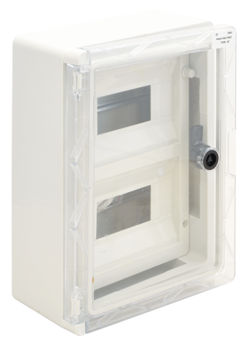 Rozdzielnica plastikowa maskowana, drzwi dymne 2x9mod, HxWxD=330x250x130mm, IP65, IK10, 1000V AC/DC TME332513MT Tracon Electric