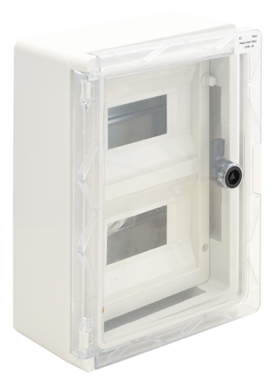 Rozdzielnica plastikowa maskowana, drzwi dymne 2x9mod, HxWxD=330x250x130mm, IP65, IK10, 1000V AC/DC TME332513MT Tracon Electric