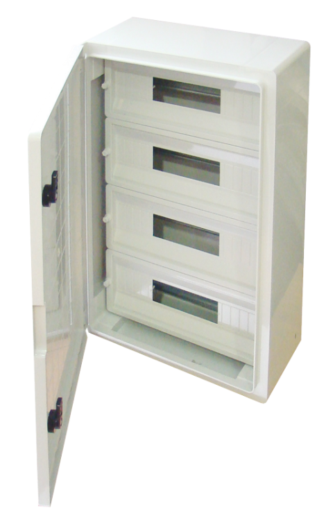 Rozdzielnica plastikowa maskowana 4x17 mod, HxWxD=600x400x200mm, IP65, IK10, 1000V AC/DC TME604020M Tracon Electric