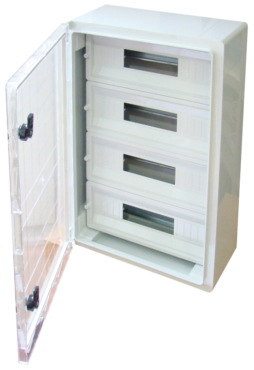Rozdzielnica plastikowa maskowana drzwi przeźroczyste 4x17 mod, HxWxD=600x400x200mm, IP65, IK10, 1000V AC/DC TME604020MT Tracon Electric