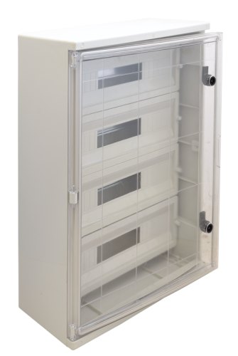 Rozdzielnica plastikowa maskowana drzwi przeźroczyste 4x22 mod, HxWxD=700x500x245mm, IP65, IK10, 1000V AC/DC TME705025MT Tracon Electric