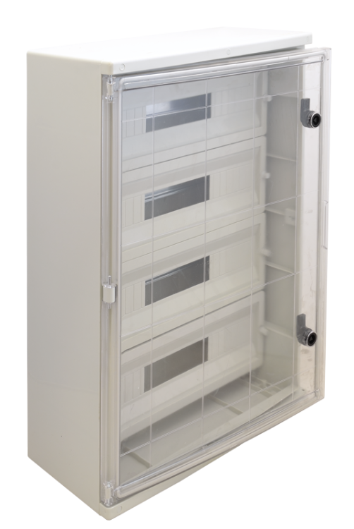 Rozdzielnica plastikowa maskowana drzwi przeźroczyste 4x22 mod, HxWxD=700x500x245mm, IP65, IK10, 1000V AC/DC TME705025MT Tracon Electric