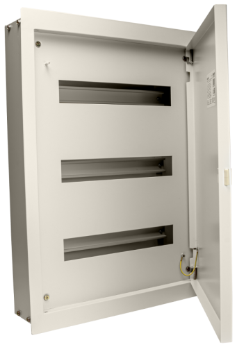 Rozdzielnica podtynkowa maskowana, stal, biała (RAL9016) 3×16 mod, H×W×D=626×464×115mm, IP42, RAL1013 EDSF-16/3 Tracon Electric