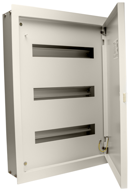 Rozdzielnica podtynkowa maskowana, stal, biała (RAL9016) 3×16 mod, H×W×D=626×464×115mm, IP42, RAL1013 EDSF-16/3 Tracon Electric