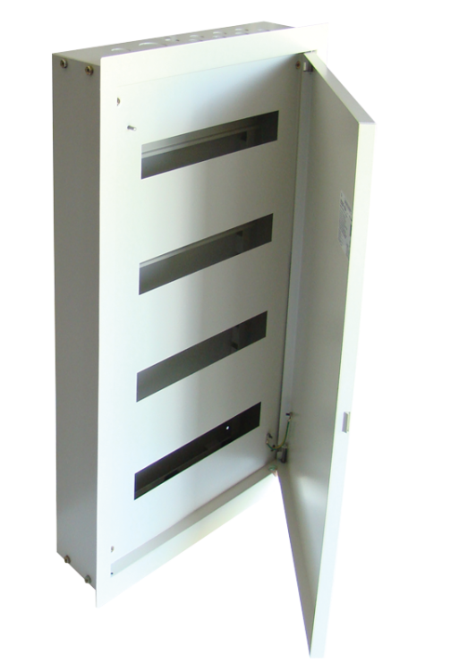 Rozdzielnica podtynkowa maskowana, stal, biała (RAL9016) 4×16 mod, H×W×D=776×464×115mm, IP42, RAL1013 EDSF-16/4 Tracon Electric
