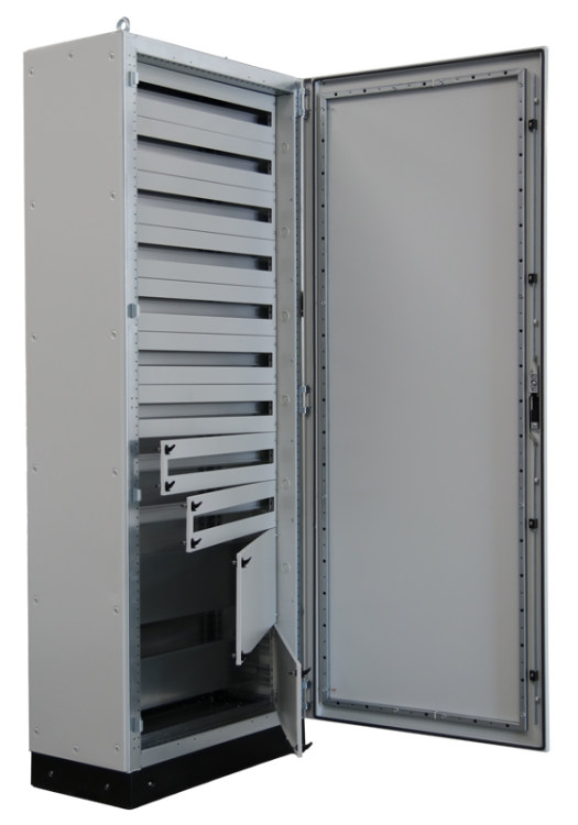 Modułowa rozdzielnica, metalowe drzwi, szyny DIN-RAIL W×L×H=800×2100×400/324M (9×36) + szer.lap 1×150, 1×200, IP54 TGEFM8021040M Tracon Electric