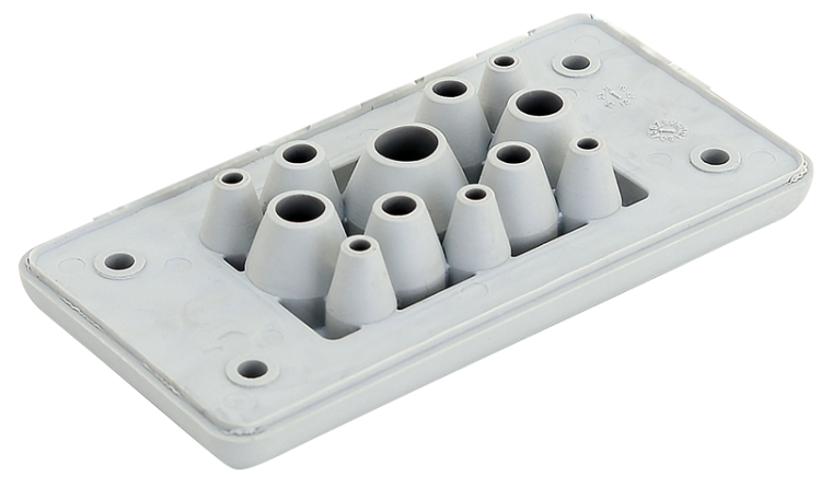 Przepust kablowy gumowy do rozdzielnic, do 12szt kabli 107×56×19mm, IP65 EKBV-10 Tracon Electric