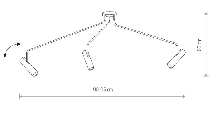 Lampa sufitowa wisząca Industrialna Loft EYE SUPER WHITE III ZWIS 6491 NOWODVORSKI Lighting 3xGU10 nowoczesna oświetleniowa metalowa biała do Kuchni Jadalni nad stół blat wyspę regulowana Inspiracje Premium