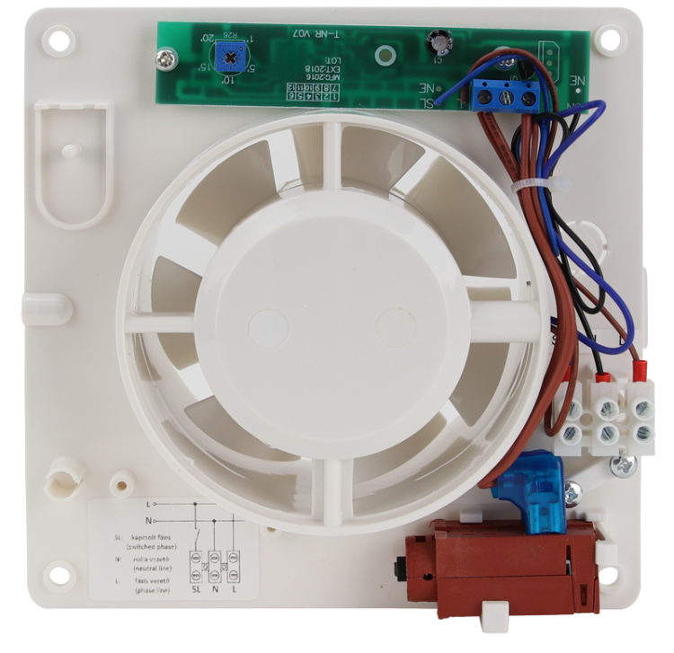 Wentylator łazienkowy z żaluzją, łożysko+timer 230 VAC, 15W, 80 m3/h, 33 dB,100 mm VFM100-BT Tracon Electric