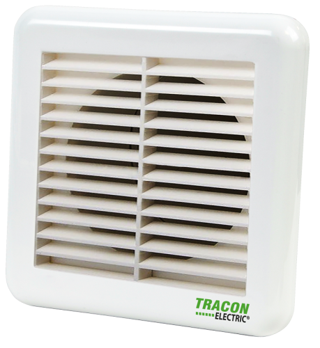 Zewnętrzna żaluzja stała z kratką do wentylatorów łazienk. 151×151×45mm, D=96mm VFS100 Tracon Electric