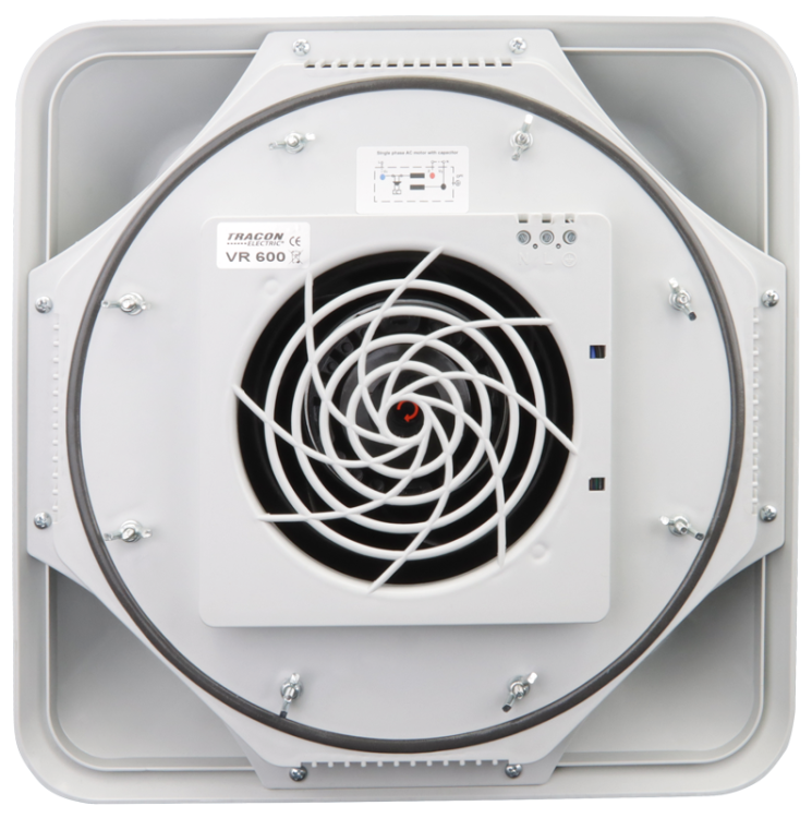 Wentylator do rozdzielnic przemysłowych 600 m3/h, IP44, 80 W, 230 VAC, 0.45 A, 64 dB VR600 Tracon Electric