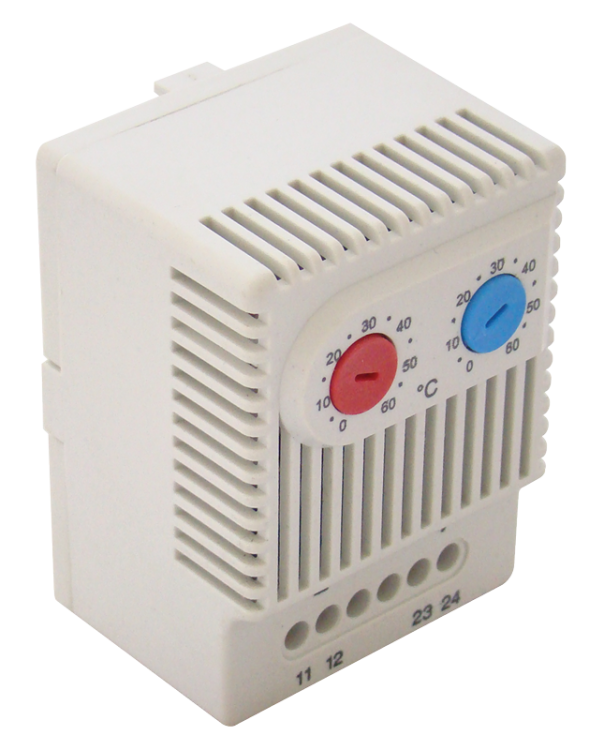 Termostat uniwersalny do rozdzielnic 1×NO+1×NC, 10A, 250V AC THMS-11 Tracon Electric