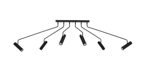 Lampa sufitowa wisząca Industrialna Loft EYE SUPER VI ZWIS BLACK 6505 NOWODVORSKI Lighting 6xGU10 nowoczesna oświetleniowa metalowa czarna do Kuchni Jadalni nad stół blat wyspę regulowana Inspiracje Premium