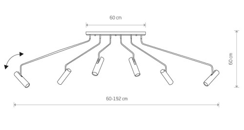 Lampa sufitowa wisząca Industrialna Loft EYE SUPER VI ZWIS BLACK 6505 NOWODVORSKI Lighting 6xGU10 nowoczesna oświetleniowa metalowa czarna do Kuchni Jadalni nad stół blat wyspę regulowana Inspiracje Premium