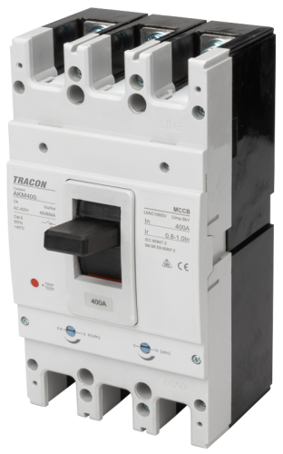 Wyłącznik kompaktowy 3P,400A,Ir=(0,8-1,0)In,400/415V, 50/60Hz, Icu=50kA, Ics=35kA AKM3-400 Tracon Electric