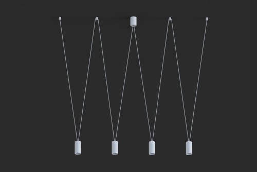 Lampa sufitowa wisząca Industrialna Loft MORE EYE WHITE IV ZWIS 7824 NOWODVORSKI Lighting 4xGU10 nowoczesna oświetleniowa metalowa biała do Kuchni Jadalni nad stół blat wyspę Inspiracje Premium