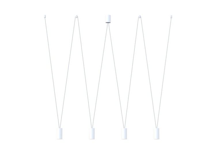 Lampa sufitowa wisząca Industrialna Loft MORE EYE WHITE IV ZWIS 7824 NOWODVORSKI Lighting 4xGU10 nowoczesna oświetleniowa metalowa biała do Kuchni Jadalni nad stół blat wyspę Inspiracje Premium