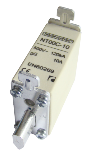 Wkładka bezpiecznikowa (nożowa) Un=500V AC, 125A, 00C, 120kA/500VAC, gG NT00C-125 Tracon Electric