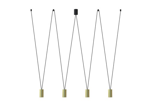 Lampa sufitowa wisząca Industrialna Loft MORE EYE SOLID BRASS IV ZWIS 7610 NOWODVORSKI Lighting 4xGU10 nowoczesna oświetleniowa metalowa złoto-czarna złota do Kuchni Jadalni nad stół blat wyspę Inspiracje Premium