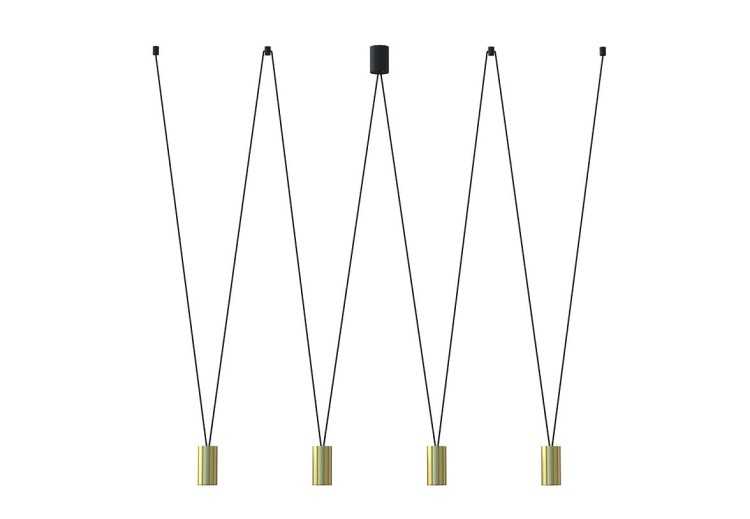 Lampa sufitowa wisząca Industrialna Loft MORE EYE SOLID BRASS IV ZWIS 7610 NOWODVORSKI Lighting 4xGU10 nowoczesna oświetleniowa metalowa złoto-czarna złota do Kuchni Jadalni nad stół blat wyspę Inspiracje Premium