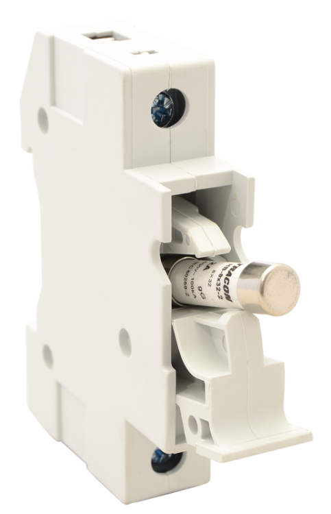 Modułowa podstawa bezpieczników cylindrycznych 20A, 8x32mm; Un=230V/400V HBA-1P-20 Tracon Electric