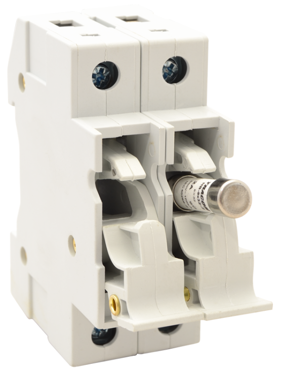 Modułowa podstawa bezpieczników cylindrycznych 20A, 8x32mm; Un=230V/400V HBA-2P-20 Tracon Electric