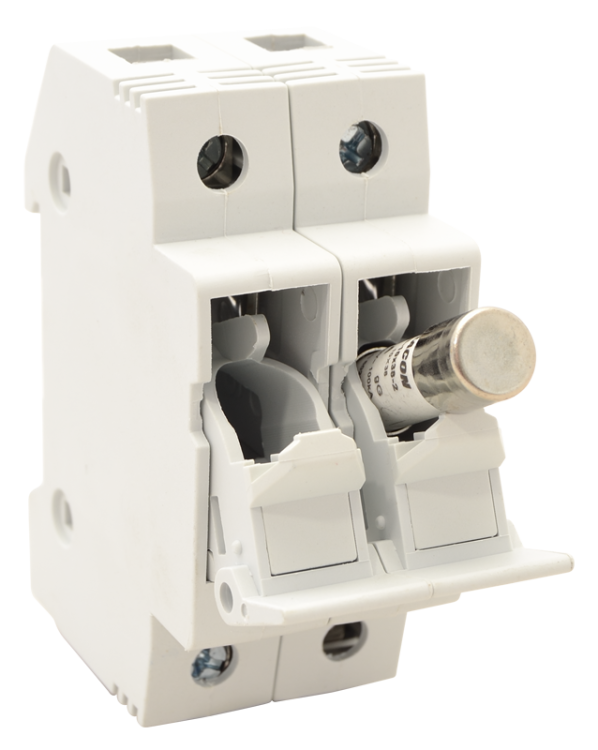 Modułowa podstawa bezpieczników cylindrycznych 32A, 10x38mm; Un=230V/400V HBA-2P-32 Tracon Electric