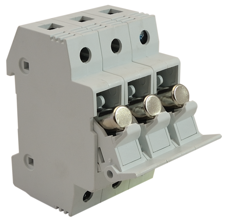 Modułowa podstawa bezpieczników cylindrycznych 20A, 8x32mm; Un=230V/400V HBA-3P-20 Tracon Electric