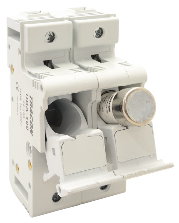 Modułowa podstawa bezpieczników cylindrycznych 100A; 22x58mm; Un=230V/400V HBA-2P-100 Tracon Electric