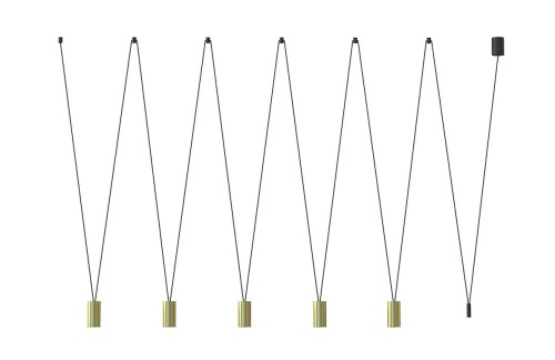Lampa sufitowa wisząca Industrialna Loft MORE EYE SOLID BRASS V ZWIS 7608 NOWODVORSKI Lighting 5xGU10 nowoczesna oświetleniowa mosiądz metal złoto-czarna złota do Kuchni Jadalni nad stół blat wyspę Inspiracje Premium
