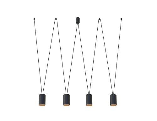 Lampa sufitowa wisząca Industrialna Loft MORE TONE BLACK/GOLD IV ZWIS 7814 NOWODVORSKI Lighting 4xGU10 nowoczesna oświetleniowa metalowa czarno-złota czarna do Kuchni Jadalni nad stół blat wyspę Inspiracje Premium