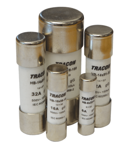 Bezpiecznik Cylindryczny aM 10A,500V,100kA,8x32 HBM-8X32-10 Tracon Electric