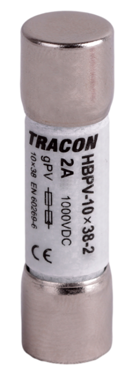 Bezpiecznik cylindryczny PV gPV, 2A,1000VDC,10kA,10x38 HBPV-10X38-2 Tracon Electric