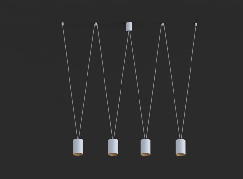 Lampa sufitowa wisząca Industrialna Loft MORE TONE WHITE/GOLD IV ZWIS 7816 NOWODVORSKI Lighting 4xGU10 nowoczesna oświetleniowa metalowa biało-złota biała do Kuchni Jadalni nad stół blat wyspę Inspiracje Premium - Outlet