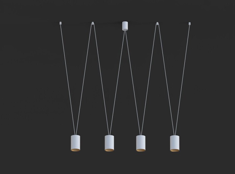 Lampa sufitowa wisząca Industrialna Loft MORE TONE WHITE/GOLD IV ZWIS 7816 NOWODVORSKI Lighting 4xGU10 nowoczesna oświetleniowa metalowa biało-złota biała do Kuchni Jadalni nad stół blat wyspę Inspiracje Premium - Outlet