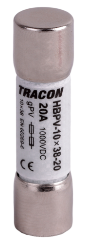 Bezpiecznik cylindryczny PV gPV, 20A,1000VDC,10kA,10x38 HBPV-10X38-20 Tracon Electric